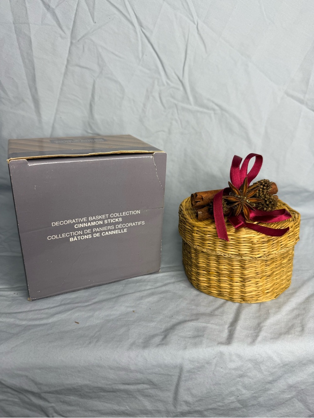 Vintage Avon Decorative Basket Collection Cinnamon Sticks Accent Basket - Brown